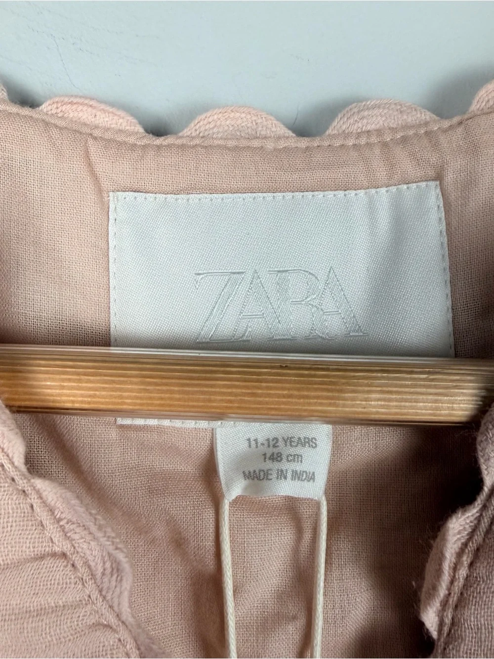 New Zara girls pink EMBROIDERED FLORAL TEXTURE vest size 11-12